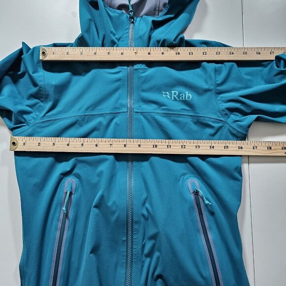 RAB Kinetic Plus Jacket Women XS Teal Proflex Hooded Waterproof Rain Wind QFT-87 - Picture 4 of 16